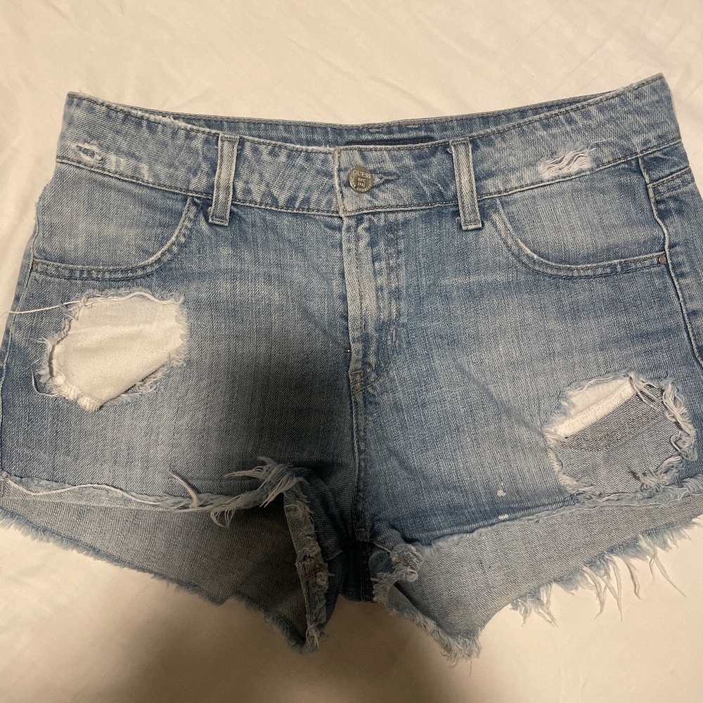 GUESS Distressed Denim Shorts